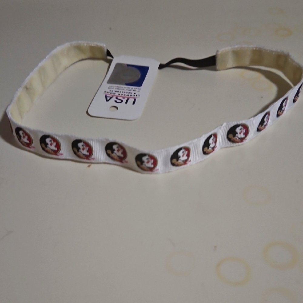White and Black Headband with FSU Logo